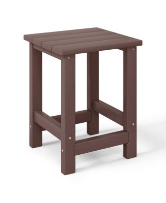 2-Piece Kids Outdoor HDPE Adirondack Chair With Square Side Table Set