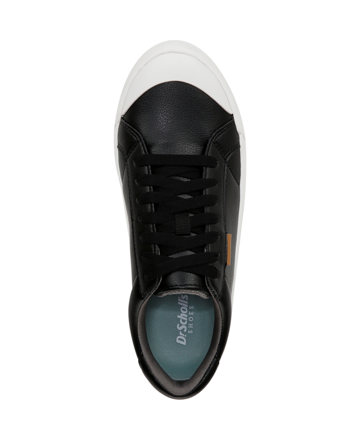 Shop Dr. Scholl's Women's Time Off Lace Up Platform Sneakers In Black,white Faux Leather