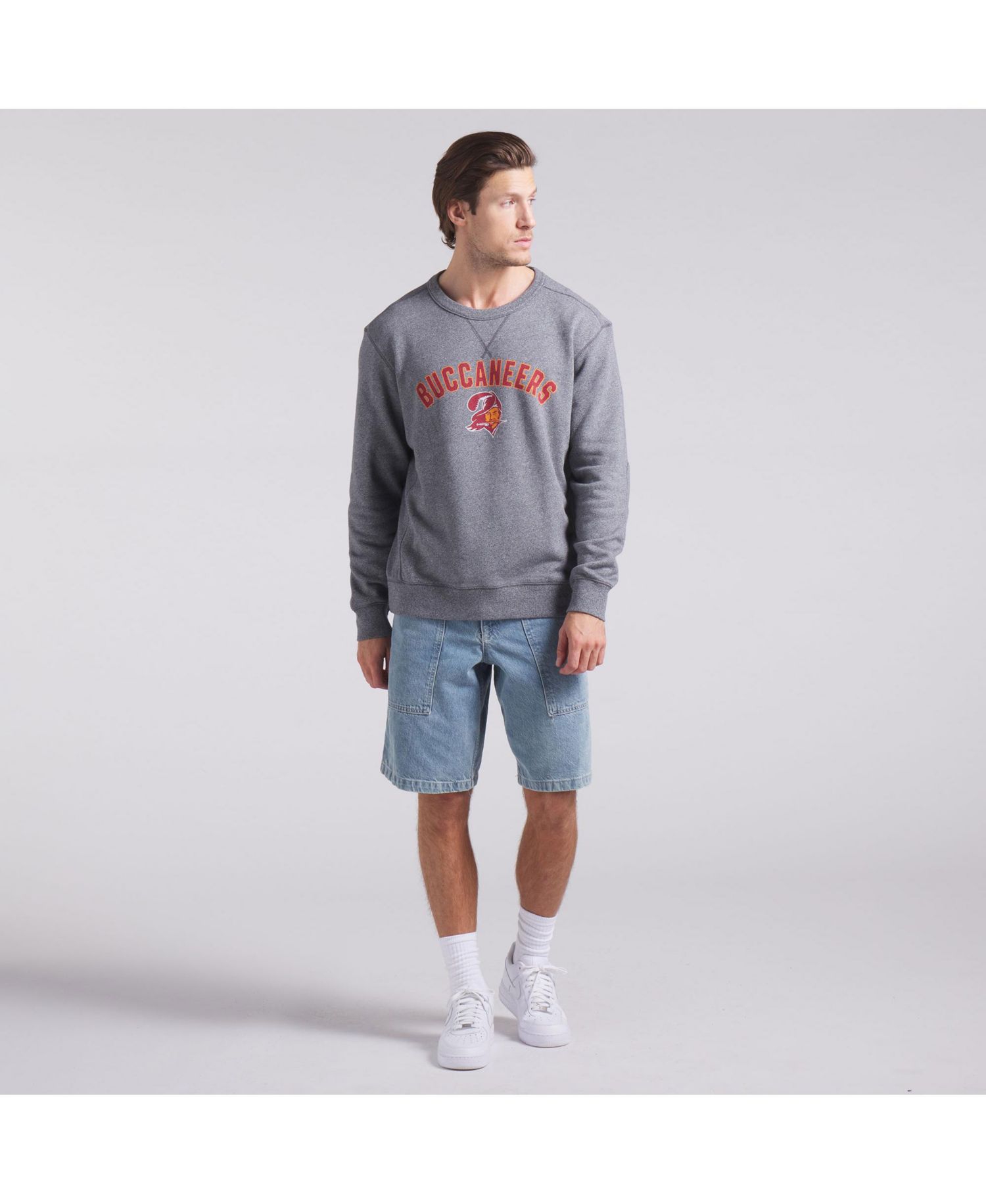 Men's Heather Gray Tampa Bay Buccaneers Loop Terry Pullover Sweatshirt
