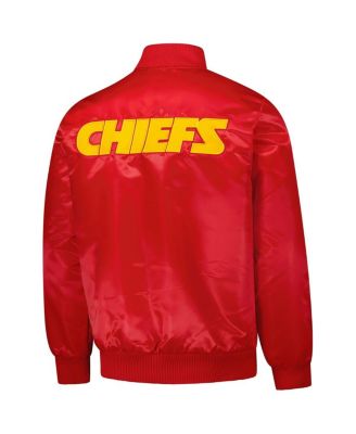 Men's Red Kansas City Chiefs Exclusive Satin Full-Snap Varsity Jacket
