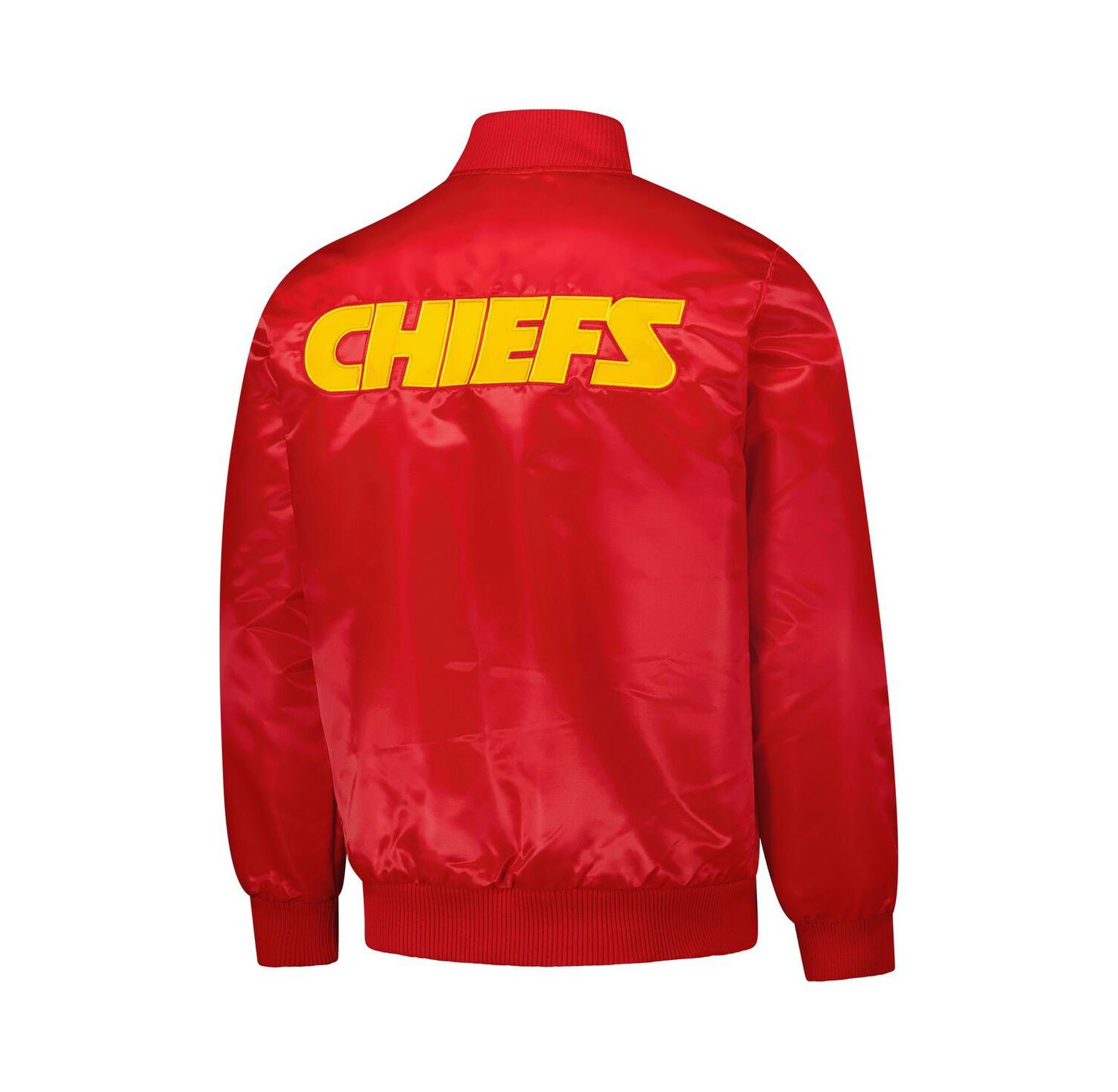 Men's Red Kansas City Chiefs Exclusive Satin Full-Snap Varsity Jacket