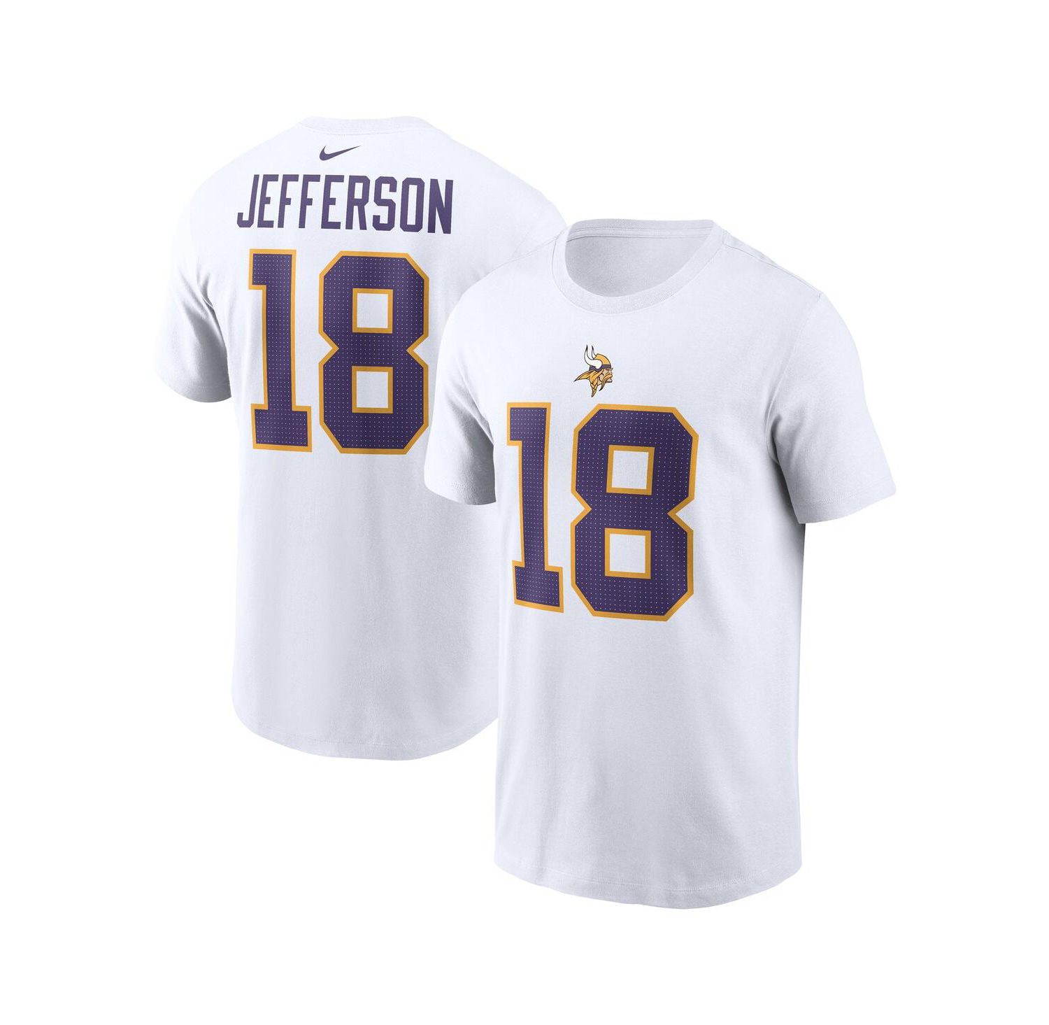 Men's Justin Jefferson White Minnesota Vikings Name & Number T-Shirt