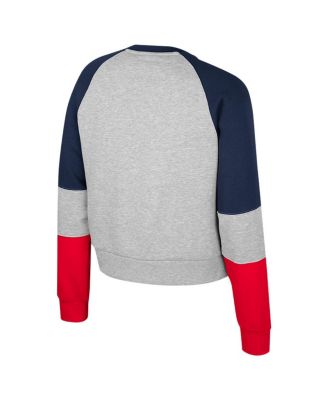 Women's Heather Gray UConn Huskies Katinka Rhinestone Scoop Neck Pullover Sweatshirt