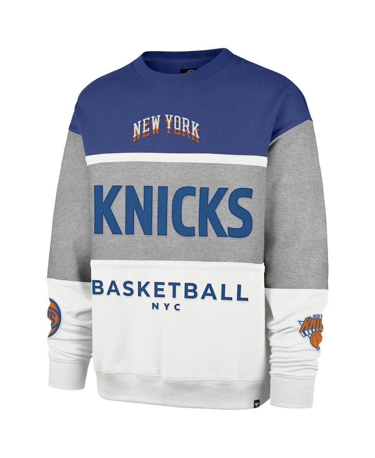 47 BRAND MEN'S AND WOMEN'S GRAY NEW YORK KNICKS 2024/25 CITY EDITION ON FIVE MAXIMALIST PULLOVER SWEATSHIRT 