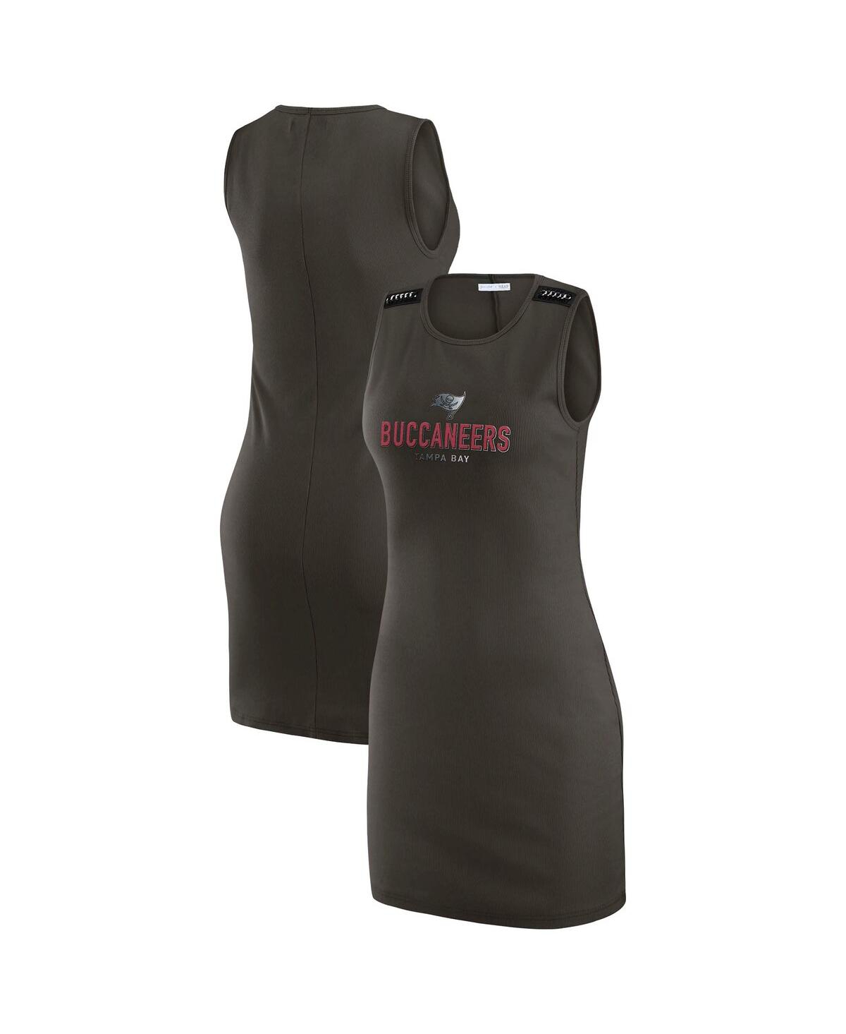 x Gracie Hunt Women's Pewter Tampa Bay Buccaneers Ribbed Tank Dress - Pewter