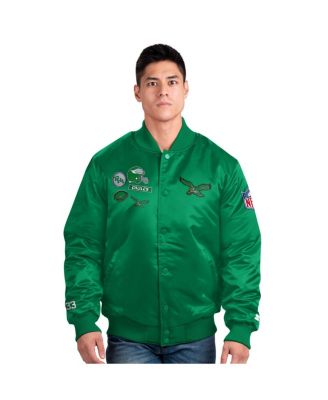 Starter - Men's Kelly Green Philadelphia Eagles Exclusive Satin Full-Snap Varsity Jacket