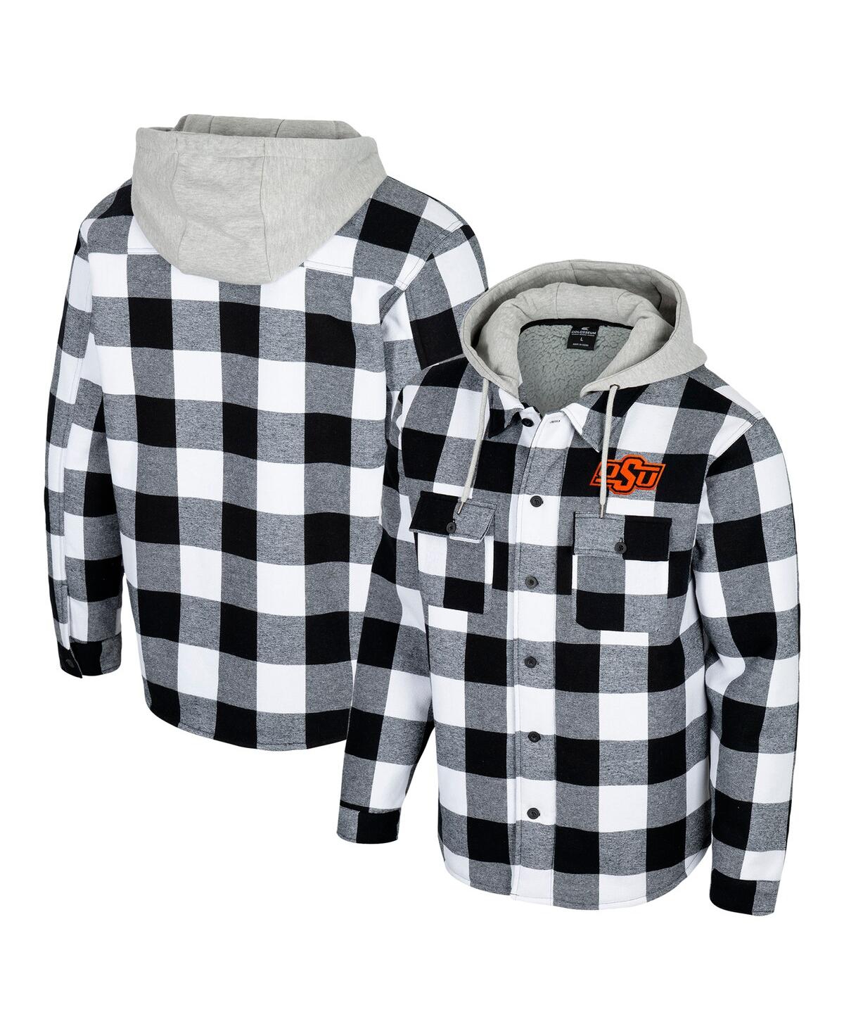 Men's Black/White Oklahoma State Cowboys Buffalo Plaid Full-Zip Jacket - Black, White
