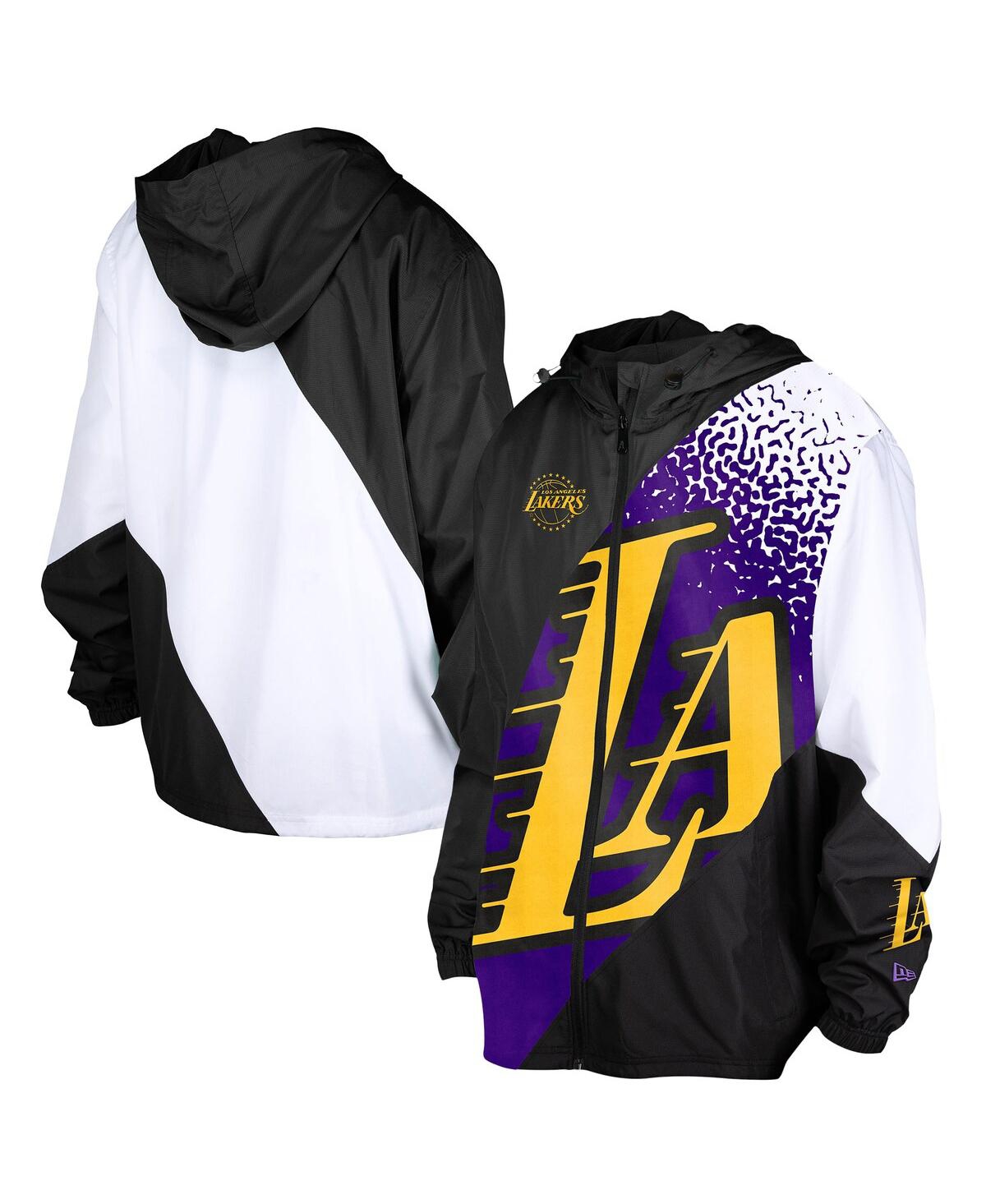 NEW ERA MEN'S BLACK LOS ANGELES LAKERS 2024/25 CITY EDITION FULL-ZIP WINDBREAKER JACKET 