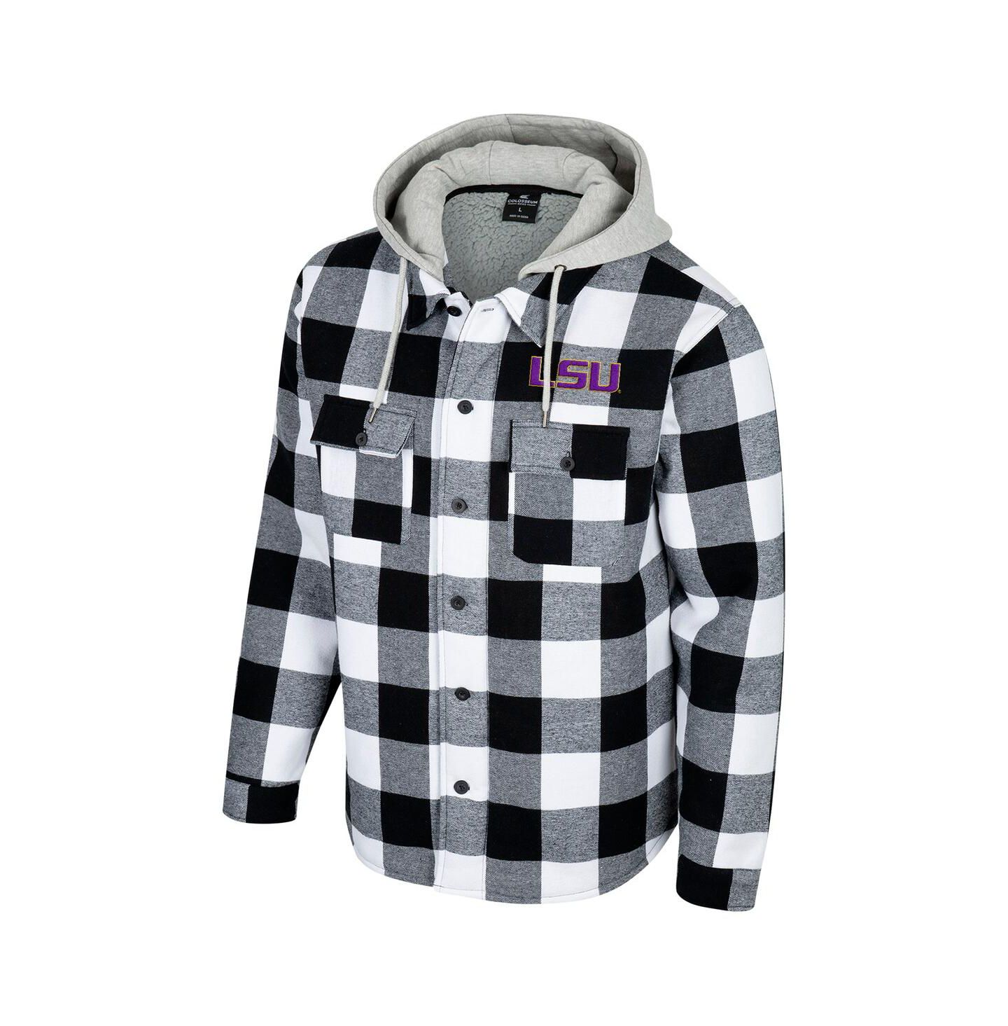 Мужская куртка Colosseum Black/White LSU Tigers Buffalo Plaid Full-Zip — фото 2