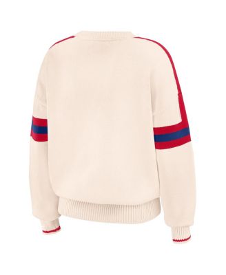 Women's Cream Philadelphia Phillies Stripe Pullover Sweater