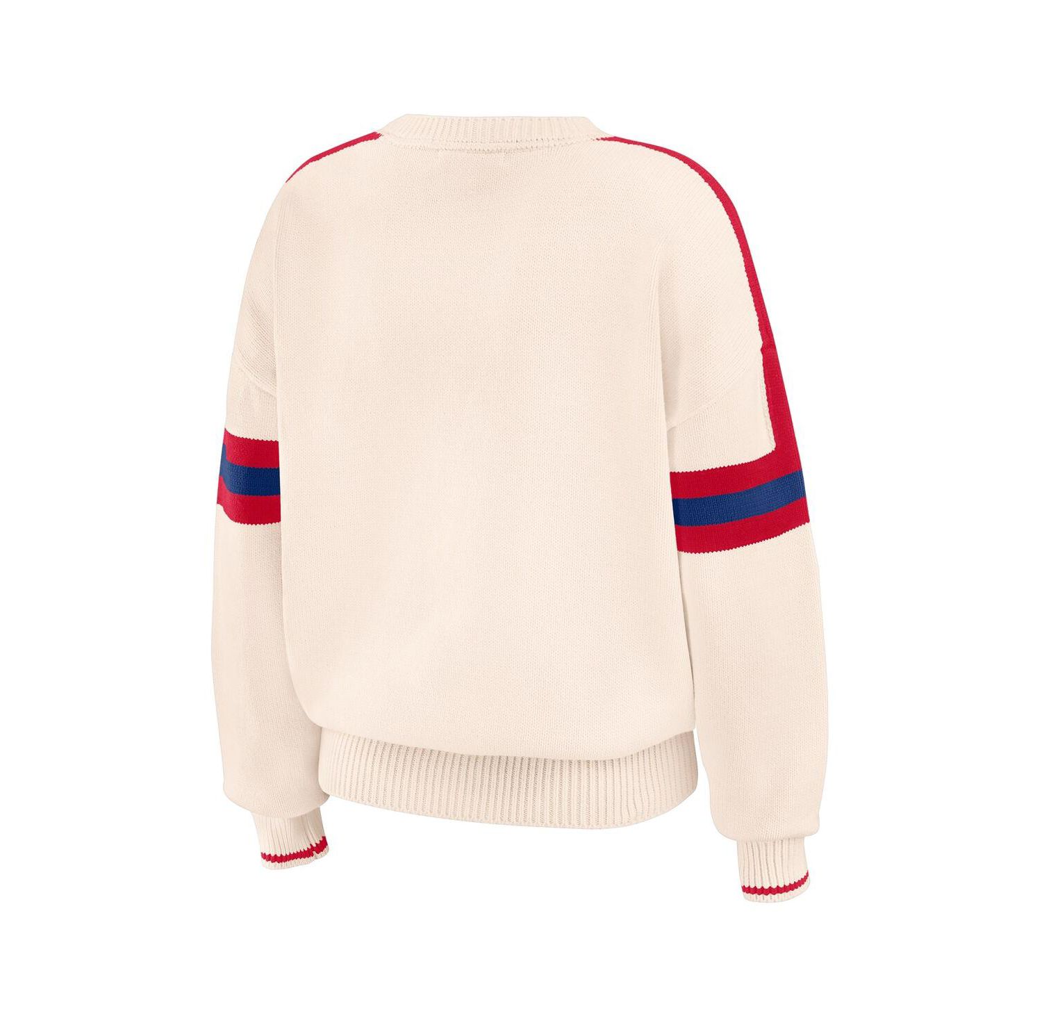 Women's Cream Philadelphia Phillies Stripe Pullover Sweater