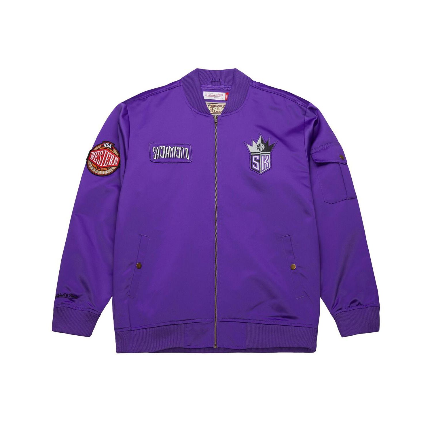 Men's Purple Sacramento Kings Hardwood Classics Nights Team Leader Satin Full-Zip Jacket