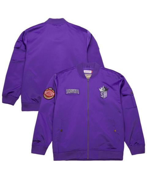 Мужская куртка Mitchell & Ness Purple Sacramento Kings Hardwood Classics Nights Team Leader Satin Full-Zip