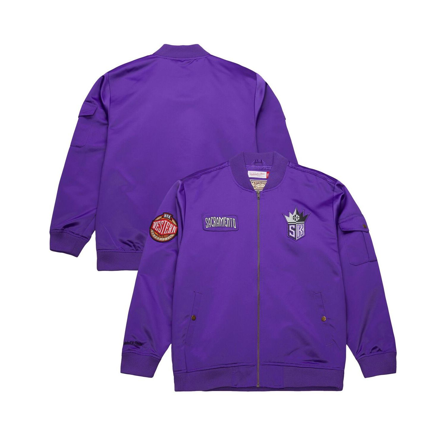 Men's Purple Sacramento Kings Hardwood Classics Nights Team Leader Satin Full-Zip Jacket