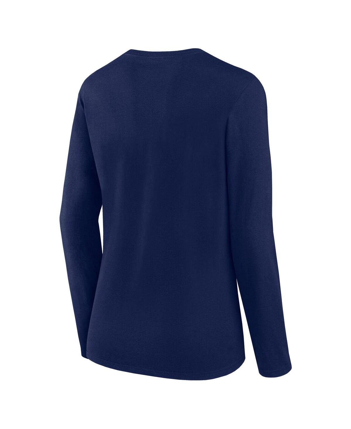 Logo Athletic Women's Navy Denver Broncos Grip Long Sleeve T-shirt In Navy