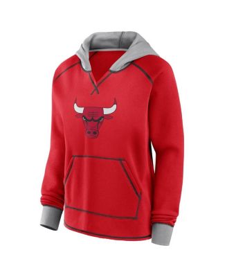 Logo Athletic Womens Red Chicago Bulls Boom Pullover Hoodie 13390₽
