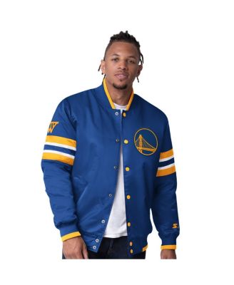 Starter - Men's Royal Golden State Warriors Scout Varsity Satin Full-Snap Jacket