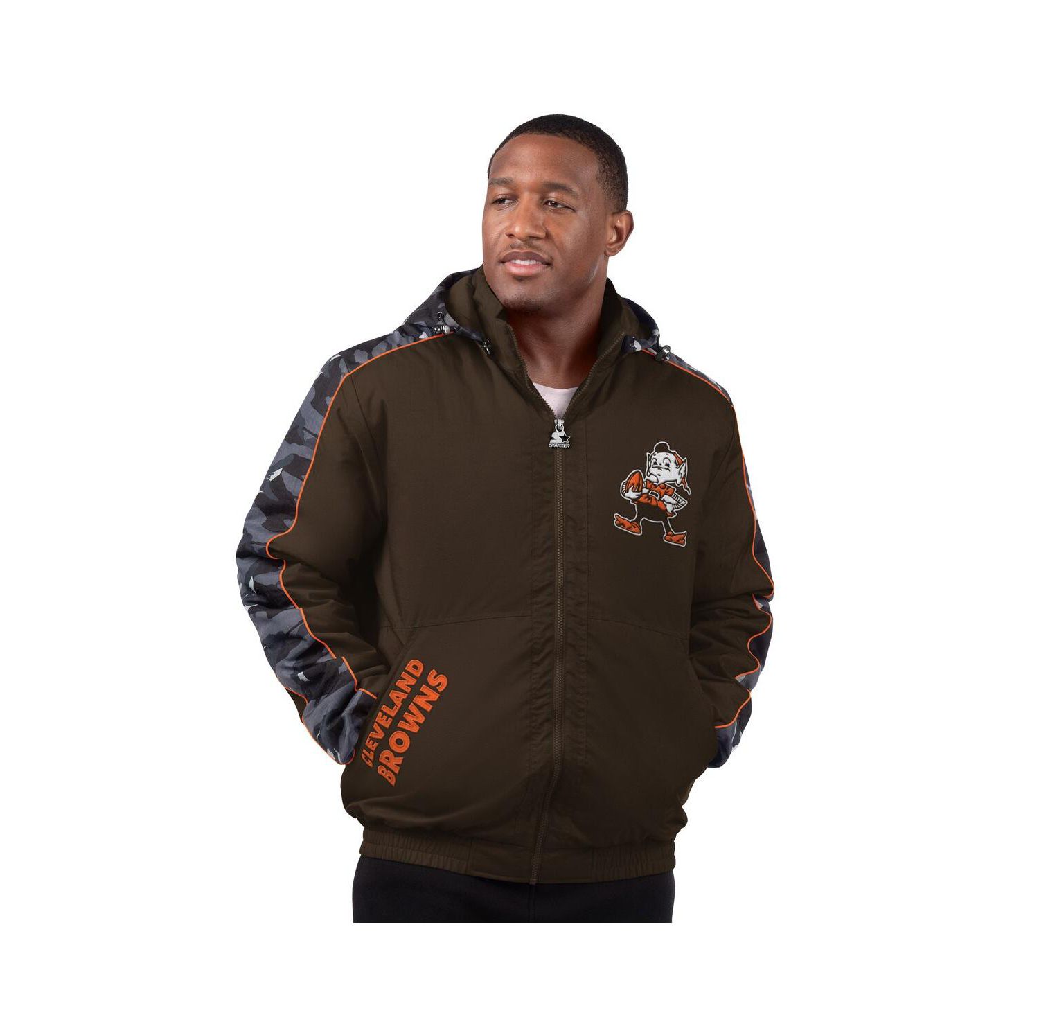 Men's Brown Cleveland Browns Thursday Night Gridiron Full-Zip Hoodie Jacket