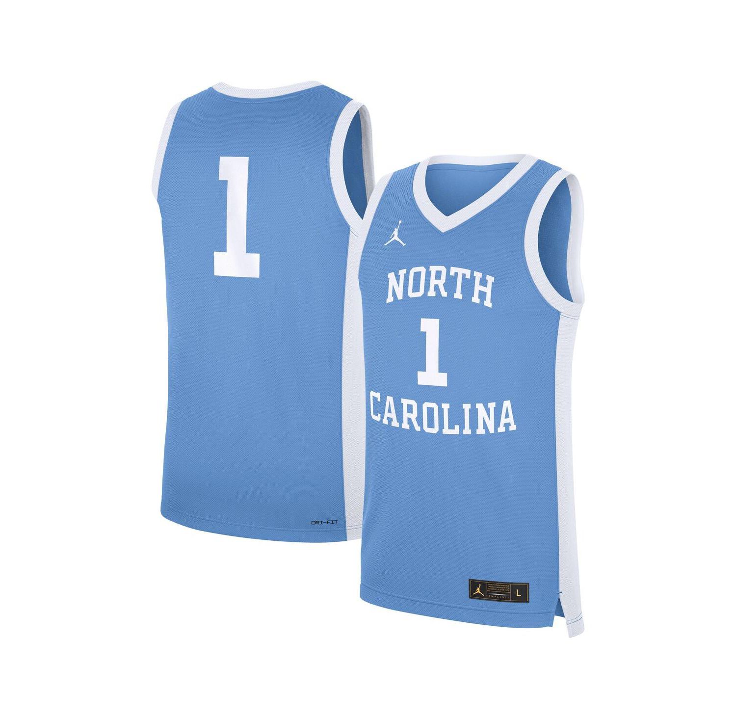 Men's 1 Carolina Blue North Carolina Tar Heels Alternate Replica Jersey