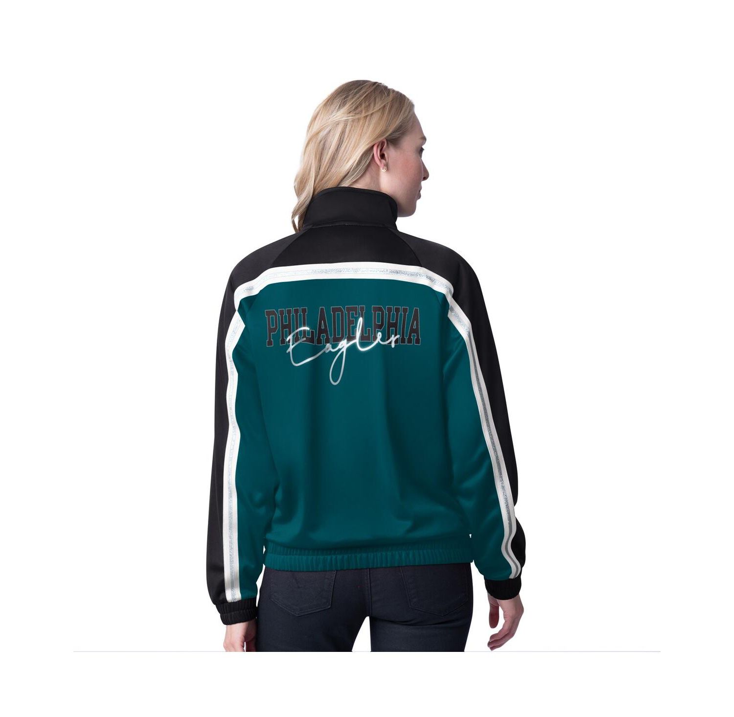 Women's Midnight Green Philadelphia Eagles Post Game Full-Zip Track Jacket