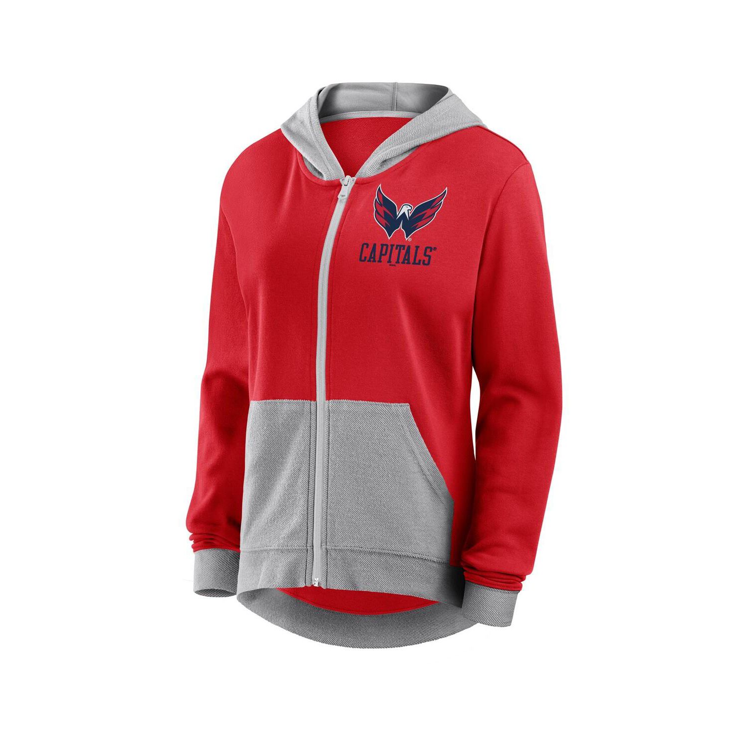 Women's Red Washington Capitals Hit It French Terry Full-Zip Hoodie