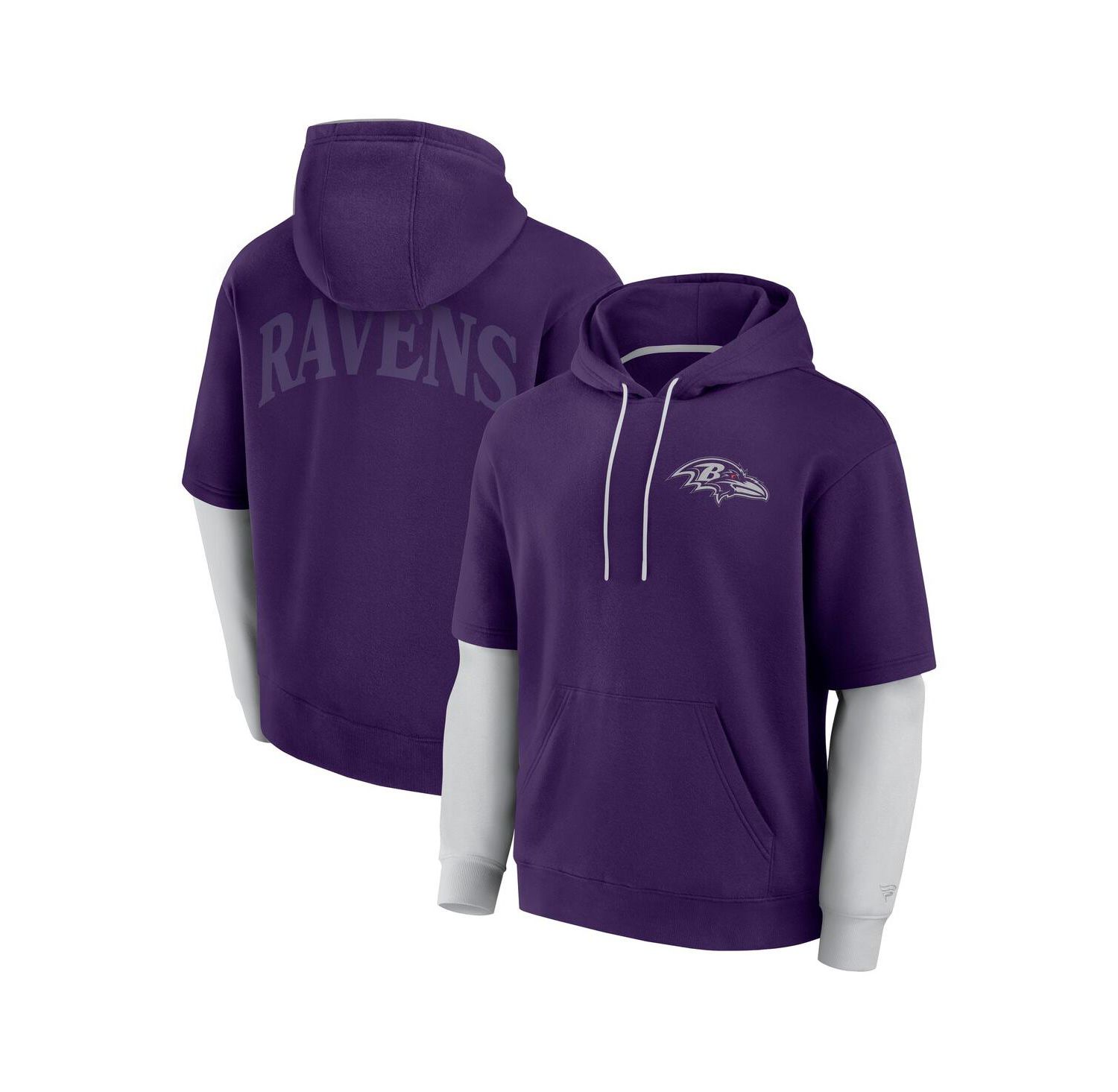 Men's and Women's Purple Baltimore Ravens Sleek Elements Pullover Hoodie