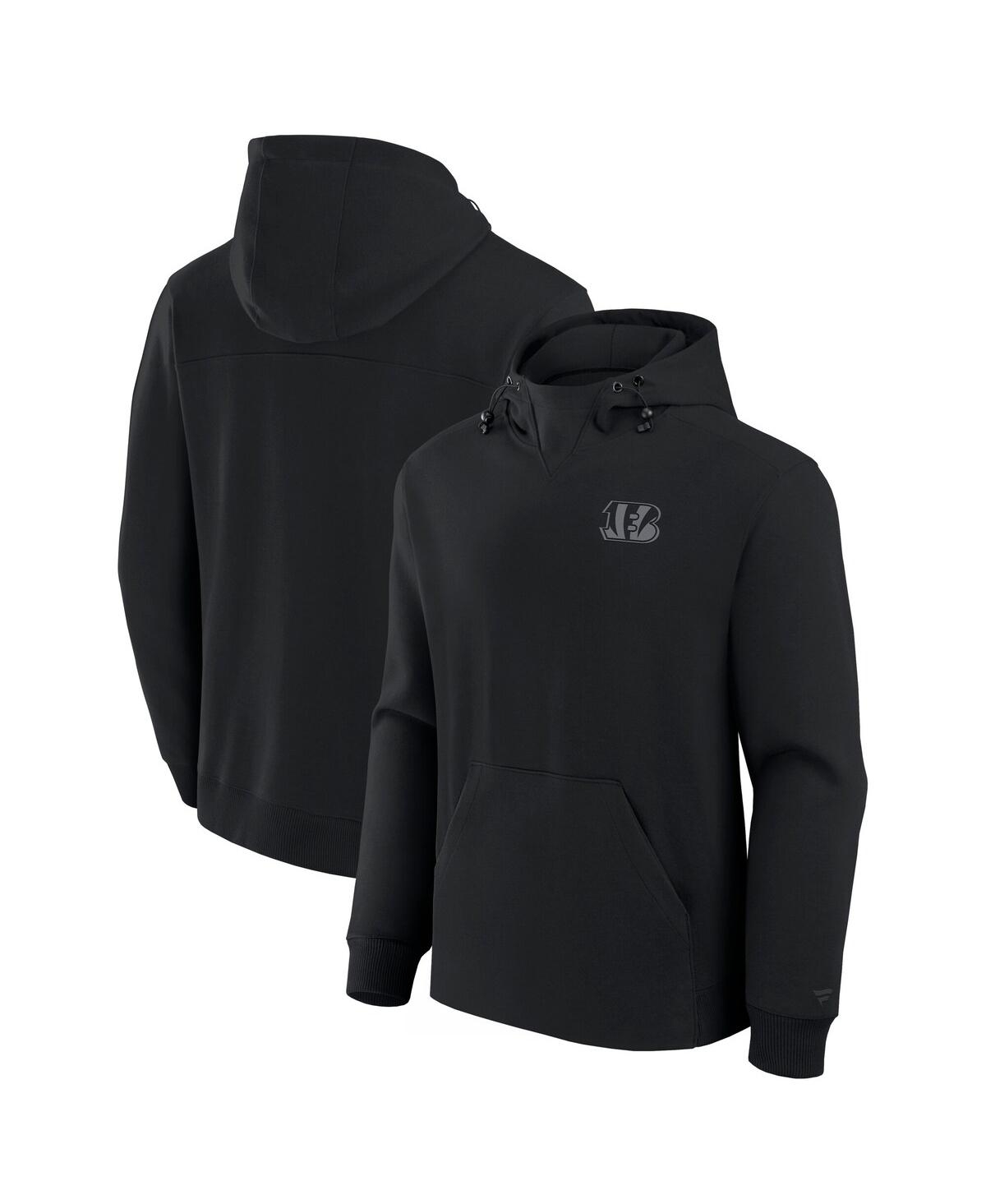 Fanatics Men's And Women's Black Cincinnati Bengals Front Office Tonal Tri-blend Pullover Hoodie In Black