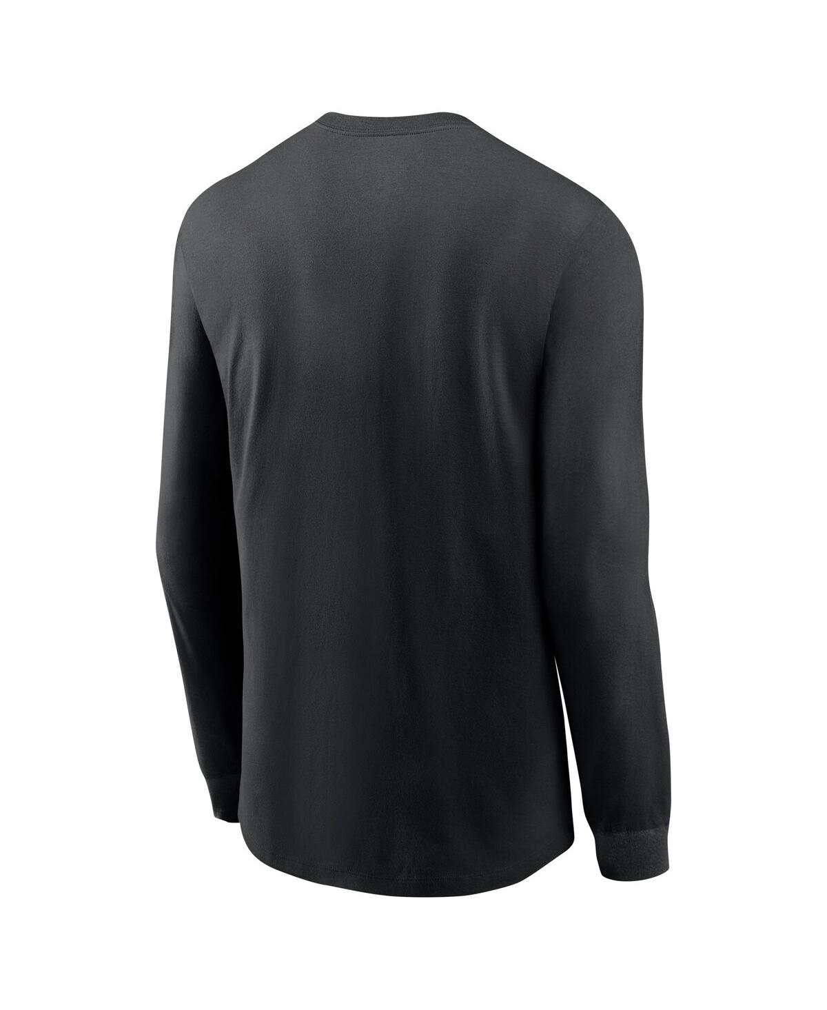 Nike Men's Black Georgia Bulldogs Basketball Icon Two-hit Long Sleeve T-shirt In Black