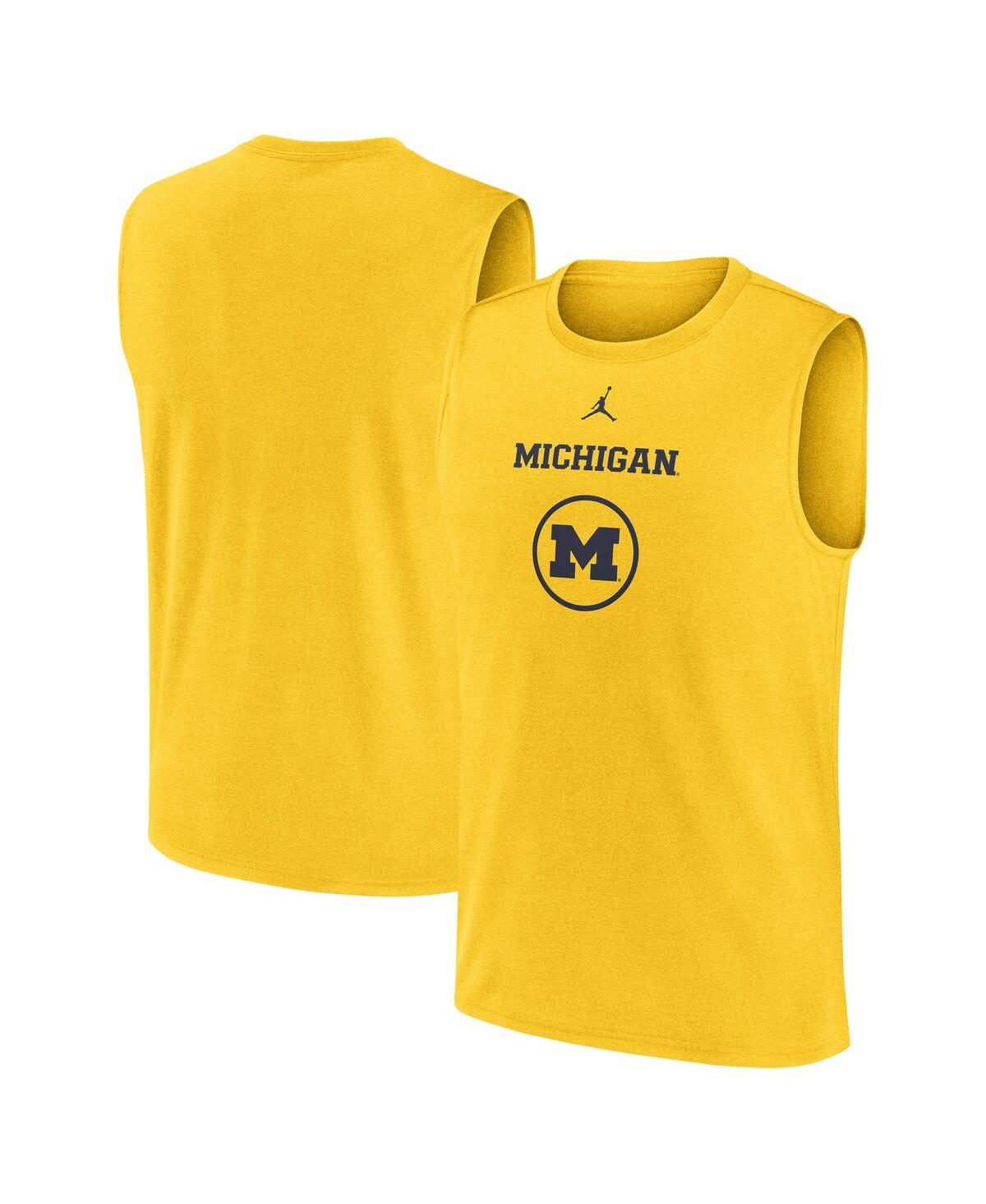 Jordan Men's Maize Michigan Wolverines On-court Basketball Practice Legend Sleeveless T-shirt In Maize
