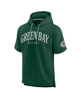 Men's and Women's Green Green Bay Packers Elements Ready Short Sleeve Pullover Hoodie