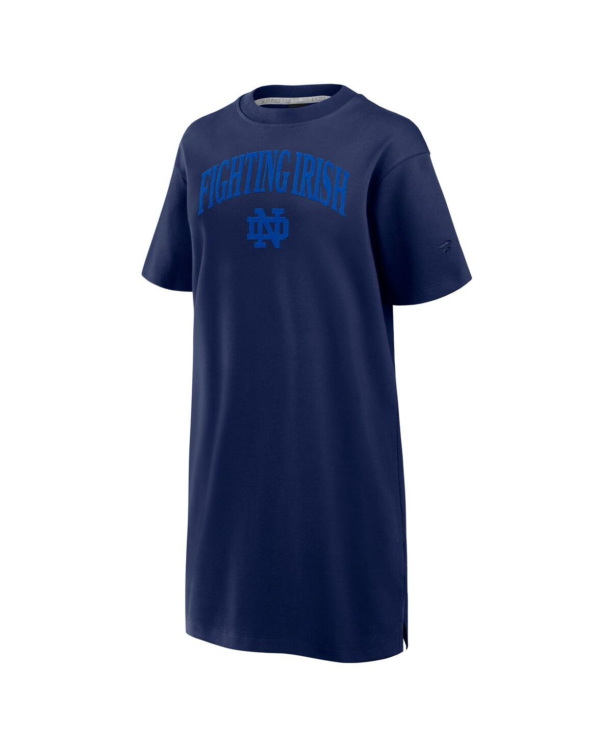 Fanatics Women's Navy Notre Dame Fighting Irish Elements Go Tri-blend T-shirt Dress In Navy