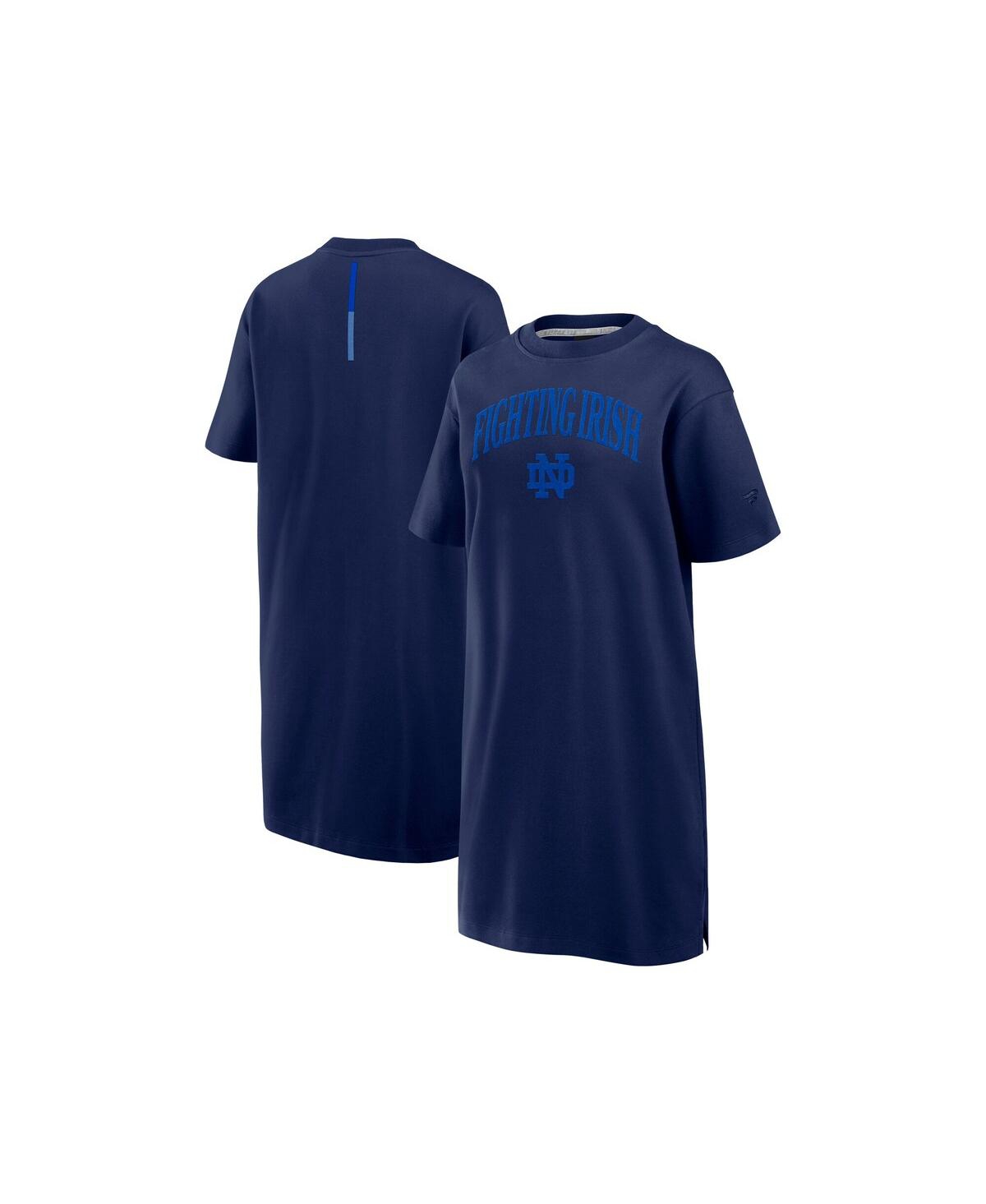 Fanatics Women's Navy Notre Dame Fighting Irish Elements Go Tri-blend T-shirt Dress In Navy