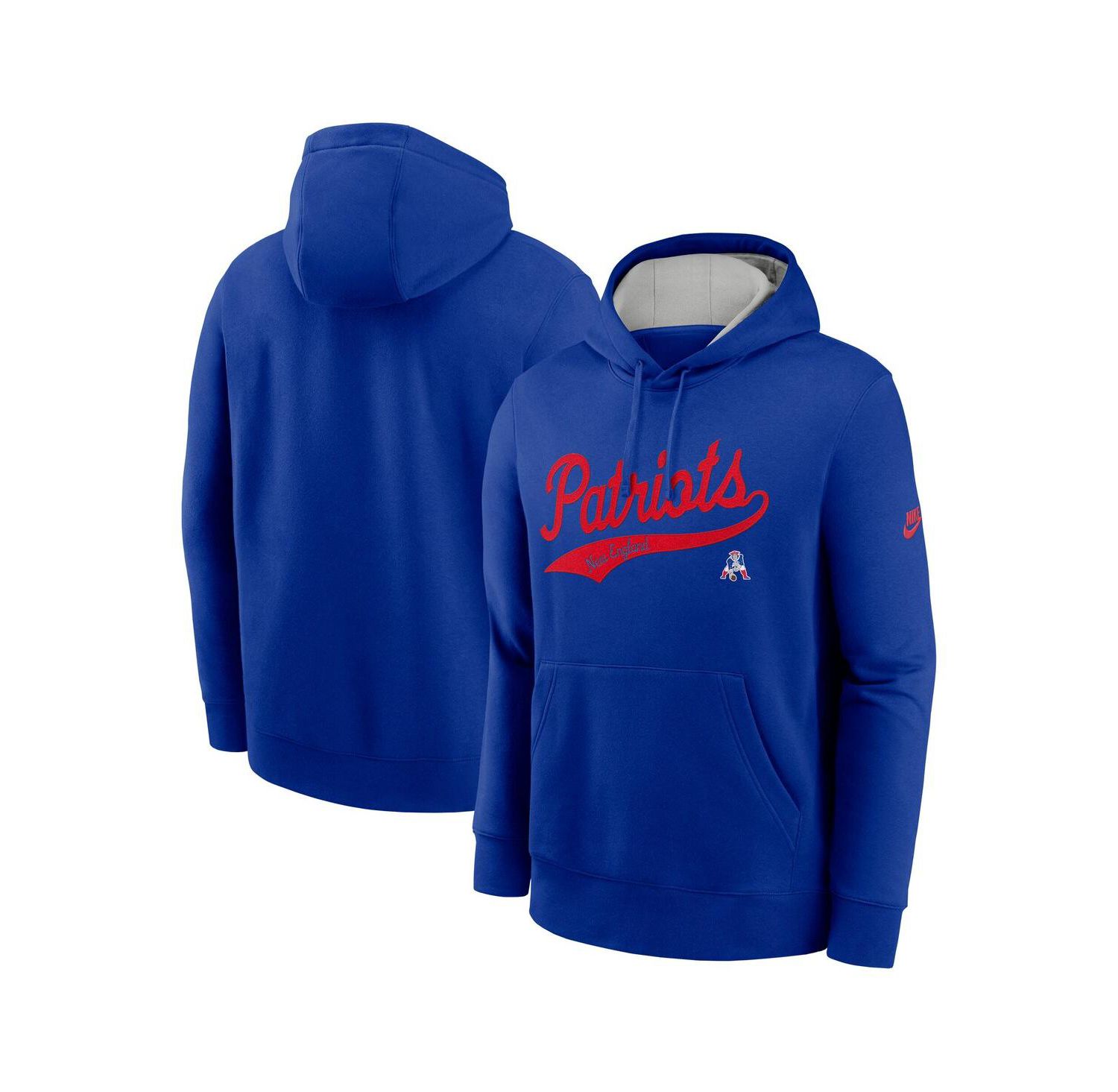 Men's Royal New England Patriots Rewind Club Logo Pullover Hoodie