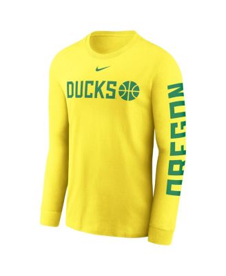 Men's Yellow Oregon Ducks Basketball Icon Two-Hit Long Sleeve T-Shirt