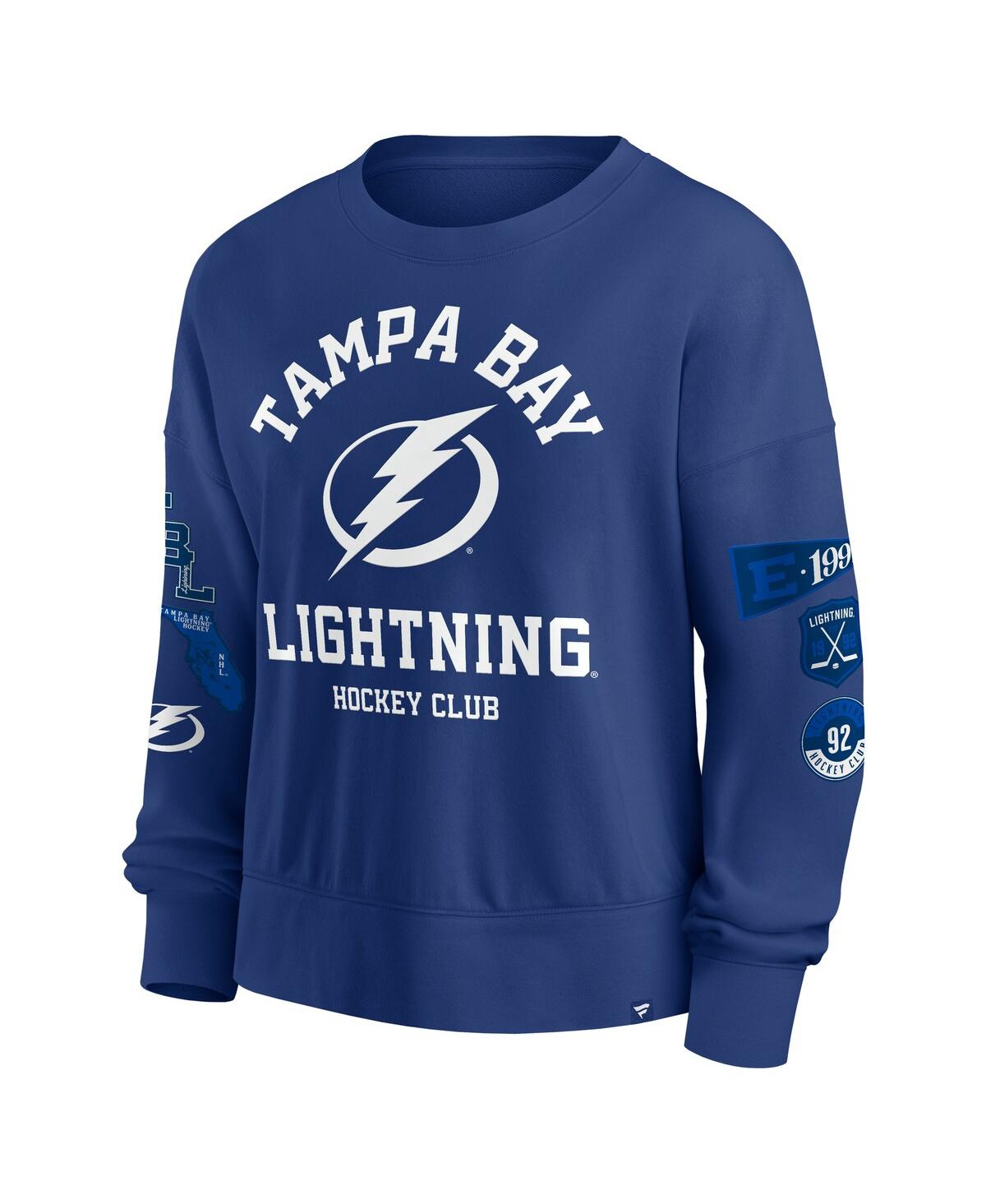 Fanatics Women's Blue Tampa Bay Lightning Go Team Pullover Sweatshirt In Blue