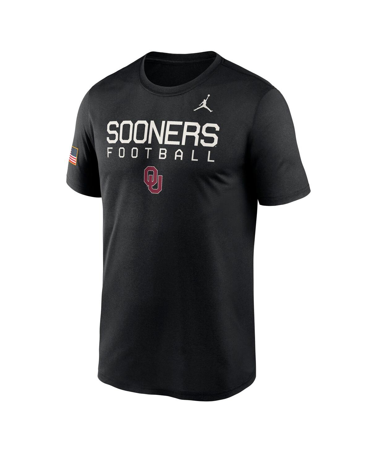 Jordan Men's Black Oklahoma Sooners 2024 Military Appreciation Legend Performance T-shirt In Black