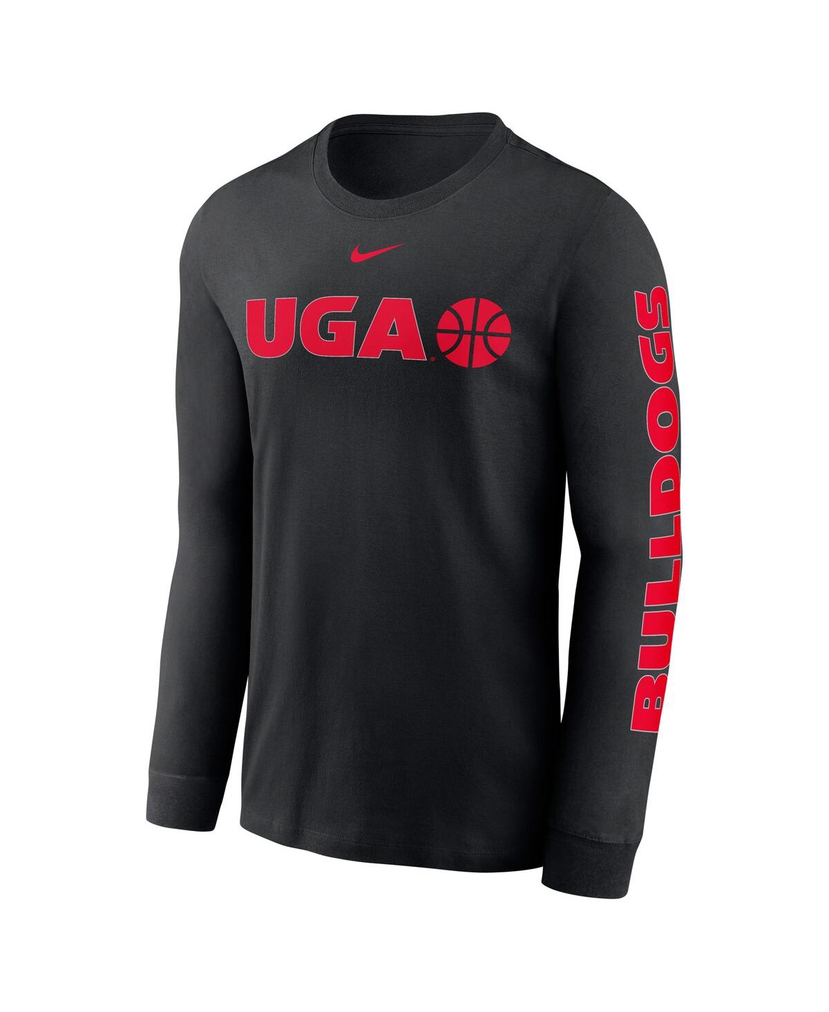 Nike Men's Black Georgia Bulldogs Basketball Icon Two-hit Long Sleeve T-shirt In Black