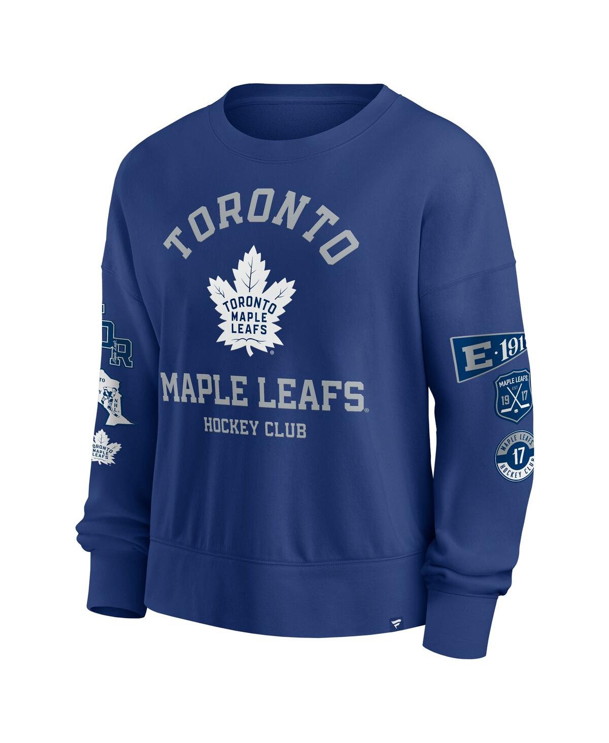 FANATICS WOMEN'S BLUE TORONTO MAPLE LEAF'S GO TEAM PULLOVER SWEATSHIRT 