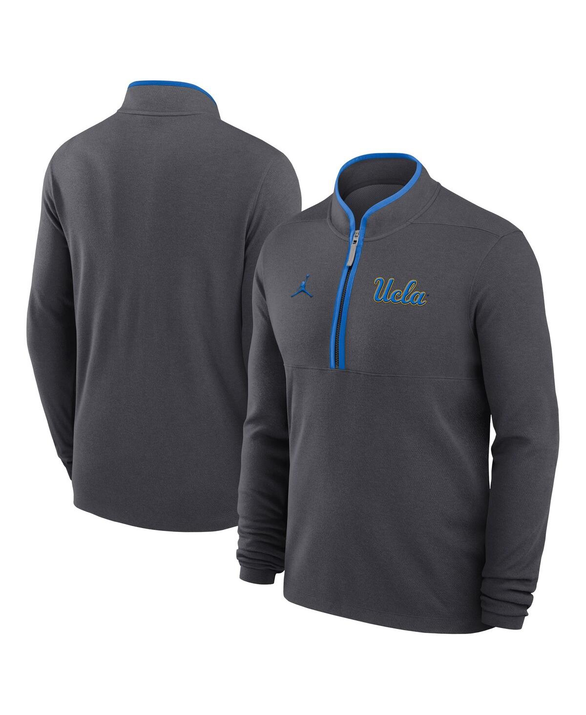JORDAN MEN'S ANTHRACITE UCLA BRUINS VICTORY HALF-ZIP SWEATSHIRT 