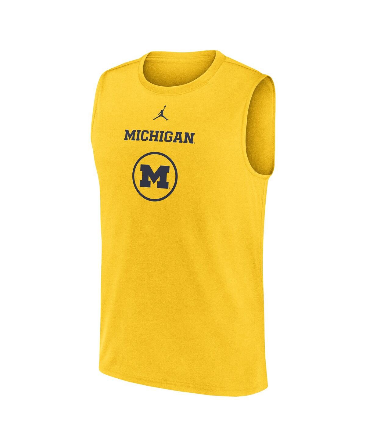 Jordan Men's Maize Michigan Wolverines On-court Basketball Practice Legend Sleeveless T-shirt In Maize