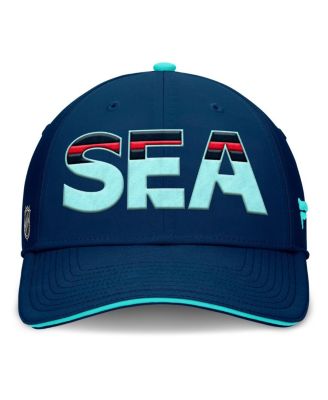 Men's Deep Sea Navy/Light Blue Seattle Kraken Authentic Pro Rink Team Code Flex Hat