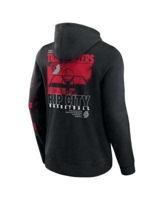 Men's Black Portland Trail Blazers Game Time Crossover Pullover Hoodie