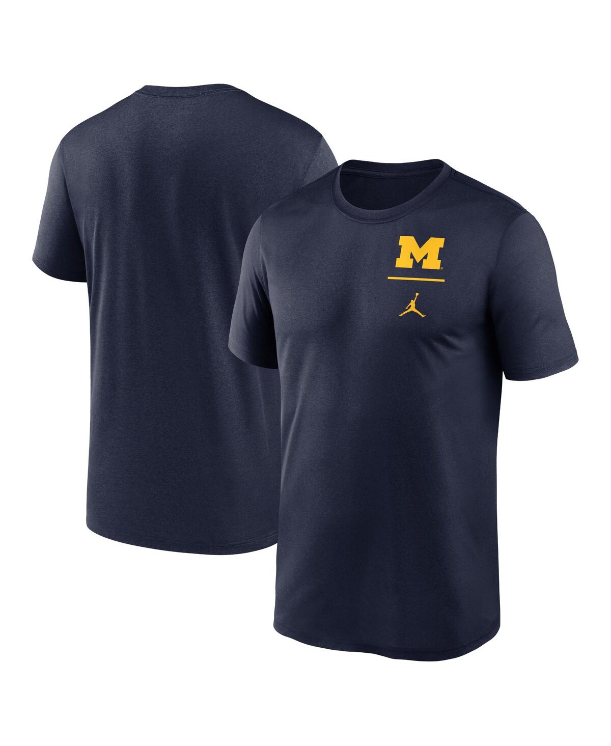 Jordan Men's Navy Michigan Wolverines Primary Logo Legend Performance T-shirt In Navy