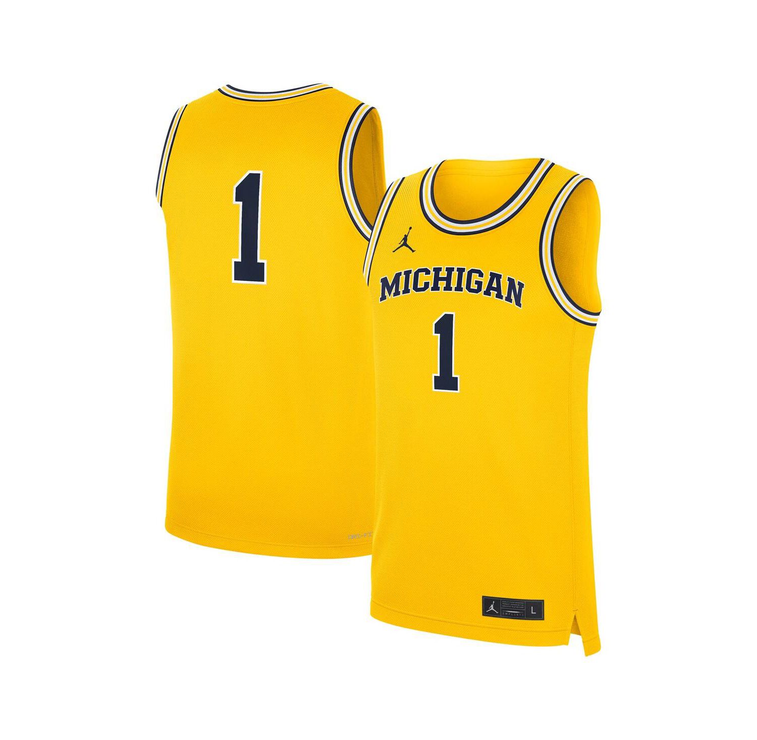 Men's 1 Maize Michigan Wolverines Alternate Replica Jersey