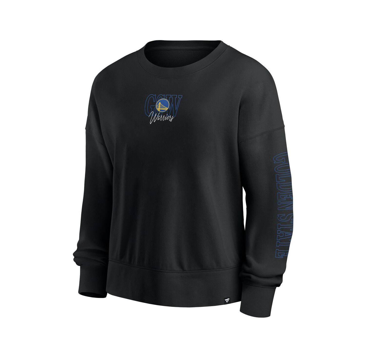 Black Golden State Warriors Oversized Game Day Pullover Sweatshirt