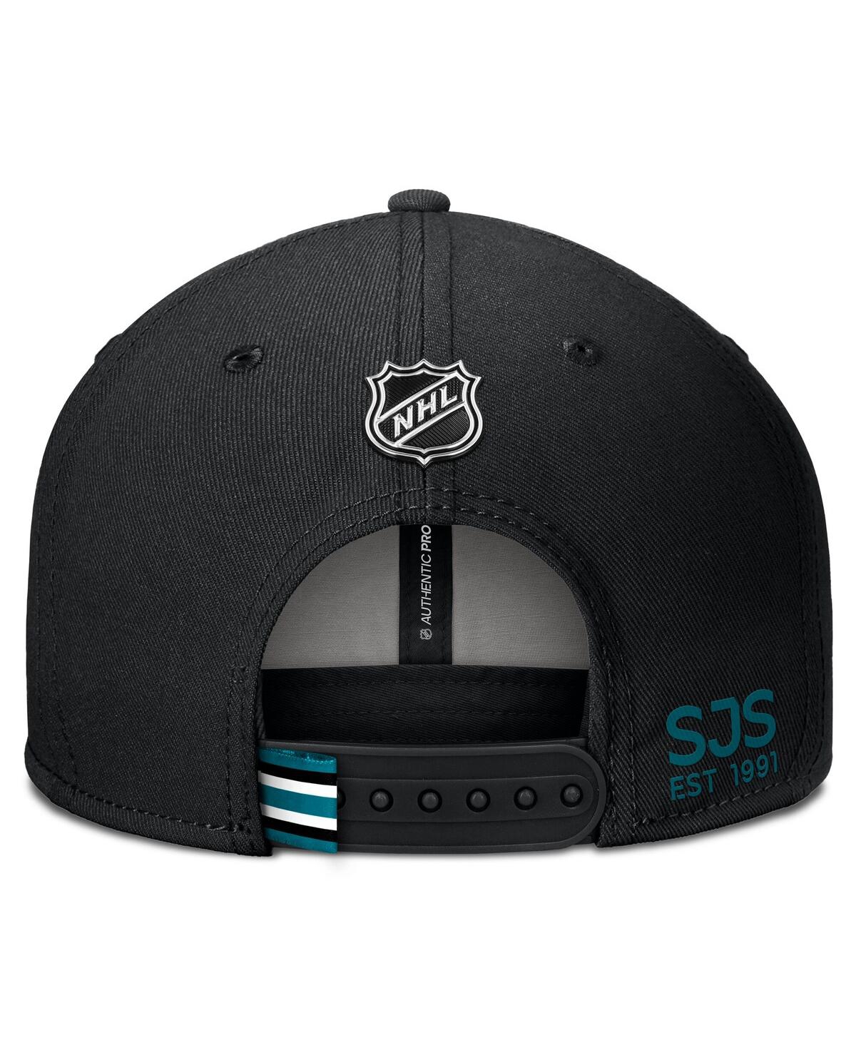 Fanatics Men's Black San Jose Sharks Authentic Pro Prime Snapback Hat In Black