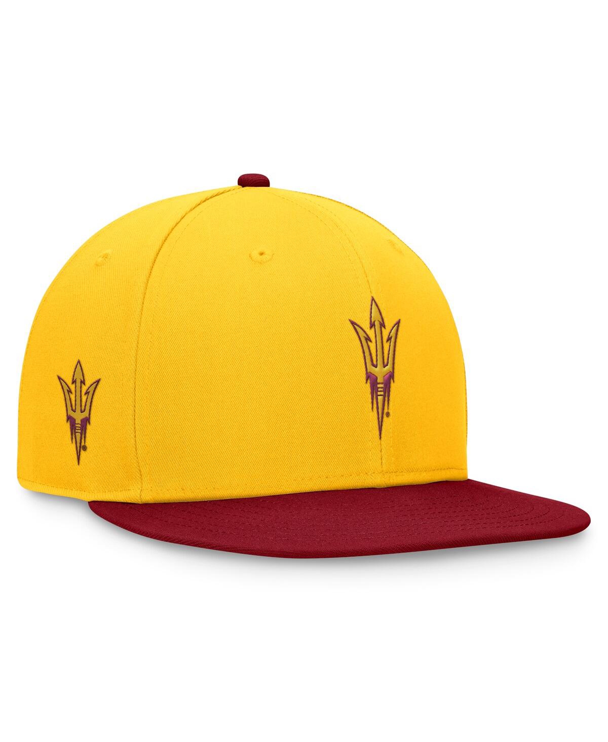 Top Of The World Men's Gold/maroon Arizona State Sun Devils Rally Two-tone Fitted Hat In Gold,maroon