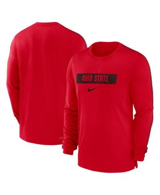 Nike - Men's Scarlet Ohio State Buckeyes 2024 Sideline Player Tri-Blend Performance Long Sleeve T-Shirt