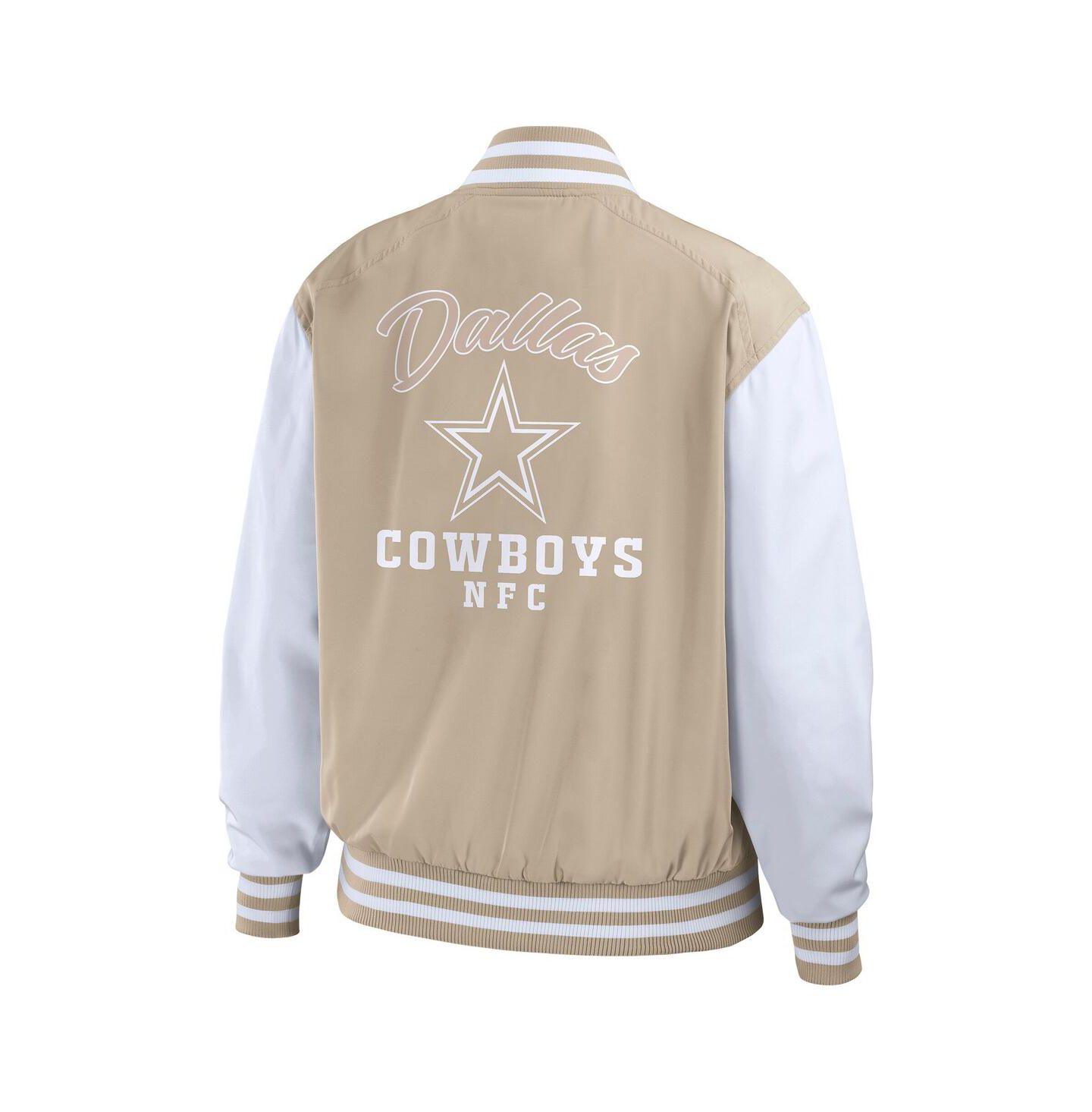 Женская куртка WEAR by Erin Andrews Tan Dallas Cowboys Tonal Full-Zip Bomber Jacket Tonal Full-Zip Bomber — фото 2