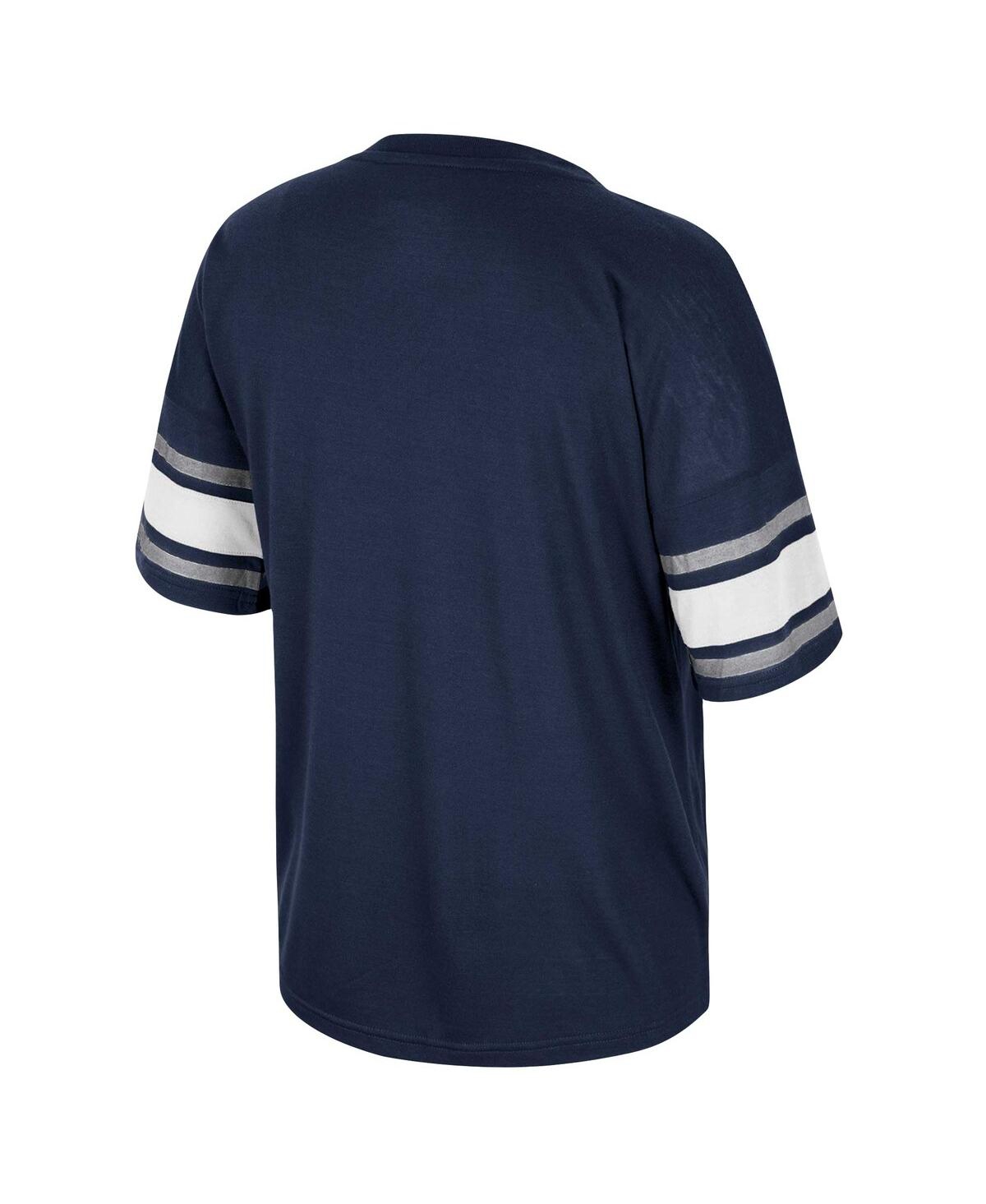 Colosseum Women's Navy Penn State Nittany Lions I'm Gliding Here Rhinestone T-shirt In Navy
